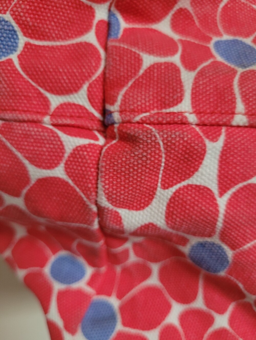 Boden Floral Canvas Tote Bag in Red with Blue Accents - Picture 8 of 8